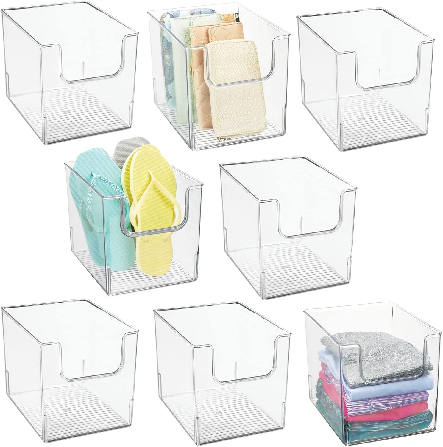 mDesign Modern Plastic Open Front Dip Storage Organizer Bin
