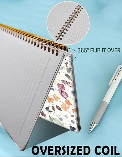 Miniatura 4 de Cuaderno de espiral para mujer, cuadernos universitarios A5 de 6 x 8.4 pulgadas, 120 páginas rayadas con papel grueso de alta calidad, perfecto para