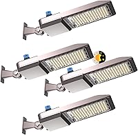 Lightdot 240W LED Parking Lot Lights 4-Pack - 36,000LM 5000K Daylight, Dusk to Dawn Photocell, Adjustable Arm Mount, IP65 for Driveways & Lots (66-88ft Coverage at 30-40ft)