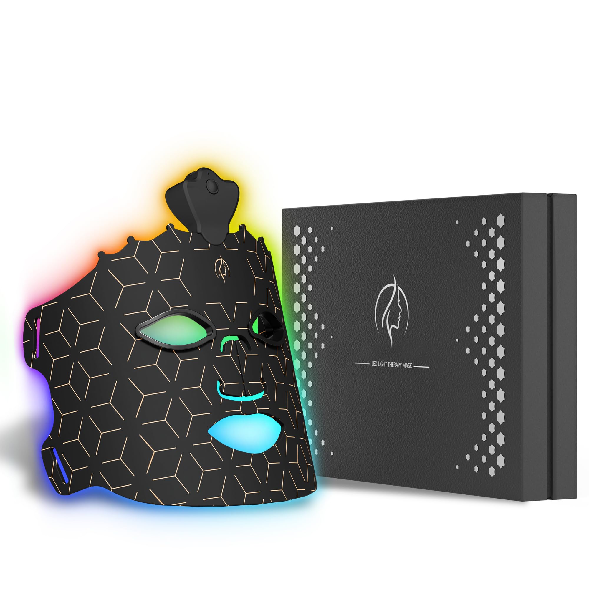 Masque LED Visage Luminothérapie 7 Couleurs Silicone Anti-Âge