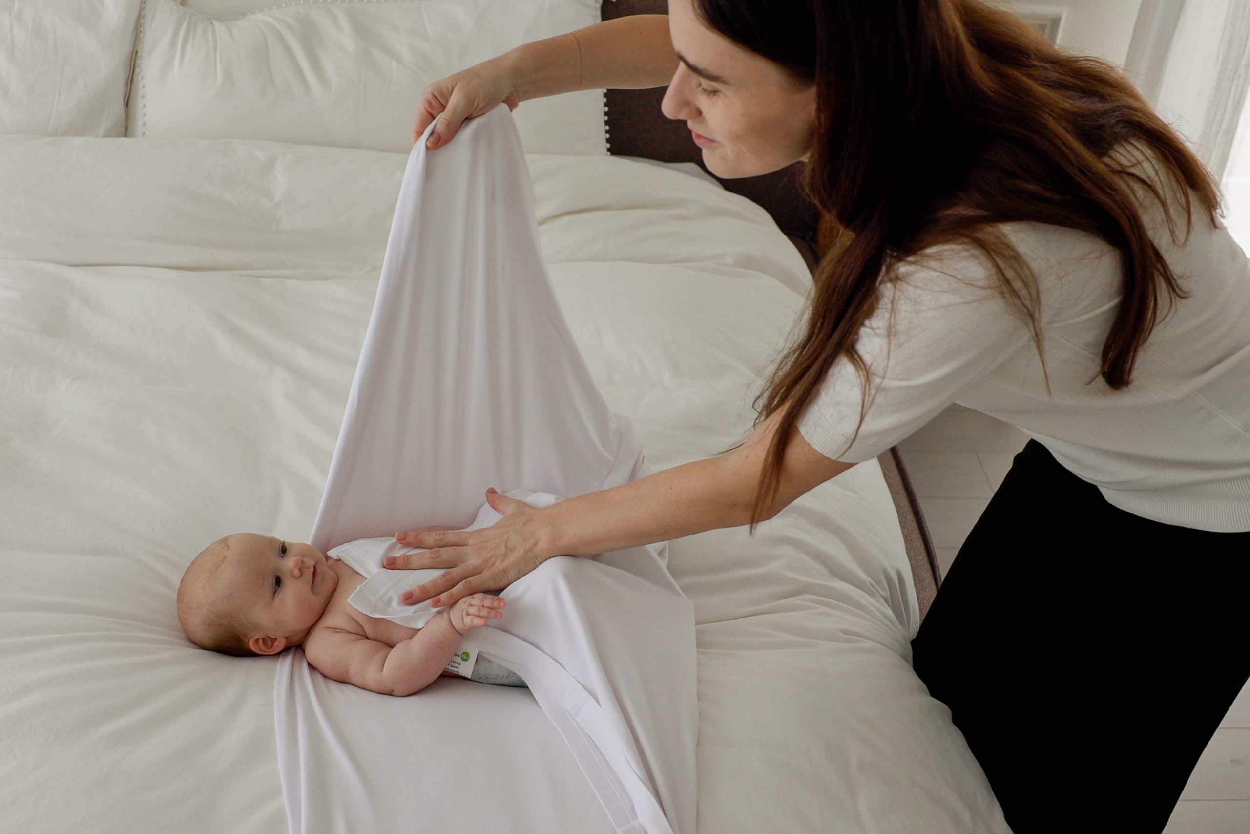 BamBoo You Stretchy Swaddle Blanket Newborn, Softest Bamboo Fibre Infant Swaddle Wrap Blanket 120 x 120cm - Image 3