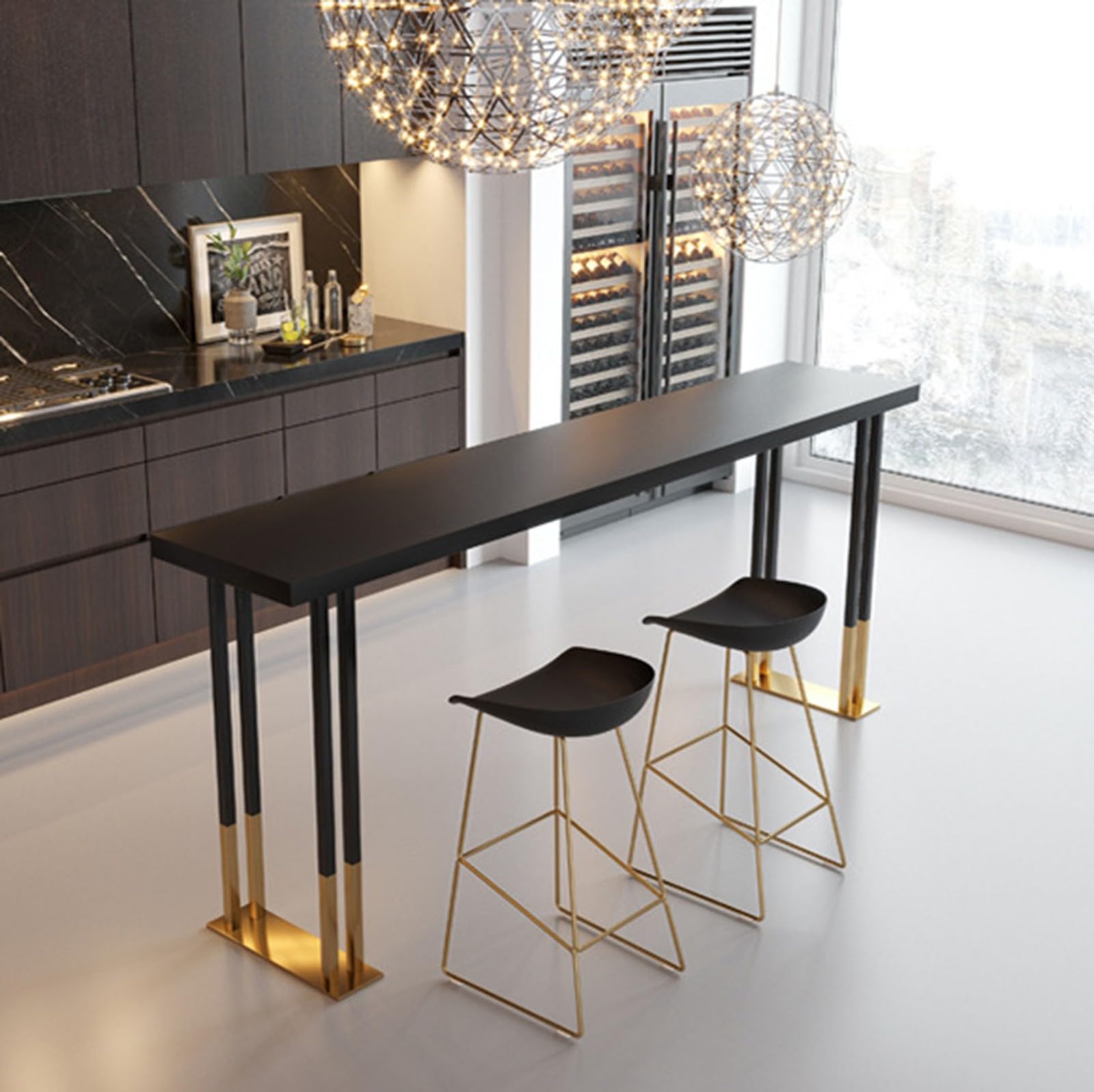 Stehtisch Hoher Stehtisch Aus Massivholz Schmaler Langer Stehtisch Langer Frühstückstisch Für Kleine Räume Küche Esszimmer Ohne Hocker A,120 * 40 * 105