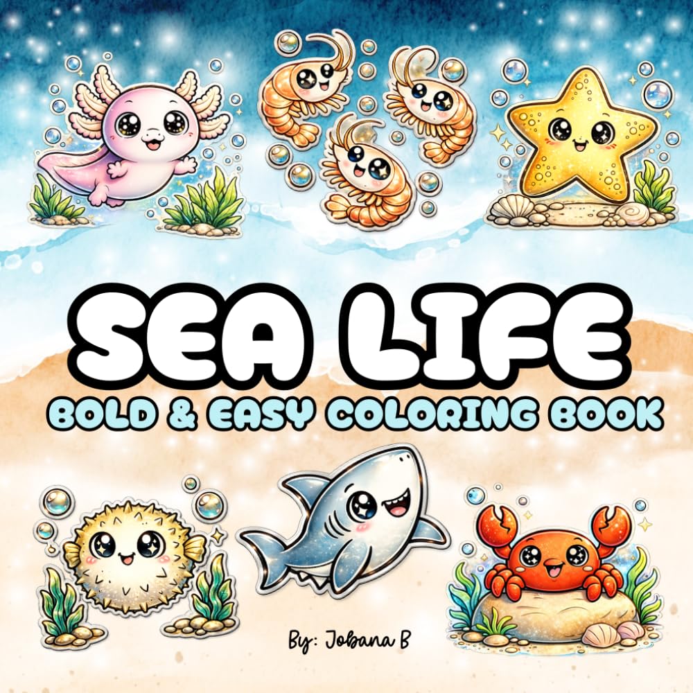 Sea Life Bold & Easy Coloring Book