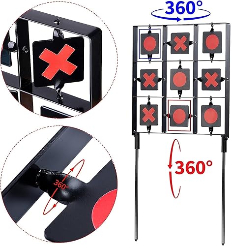 Miniatura 2 de Objetivo giratorio de Airsoft, 18 x 9 pulgadas, objetivos de pistola de pellets, objetivos de rifle de aire, soporte de objetivo de tiro con diseño