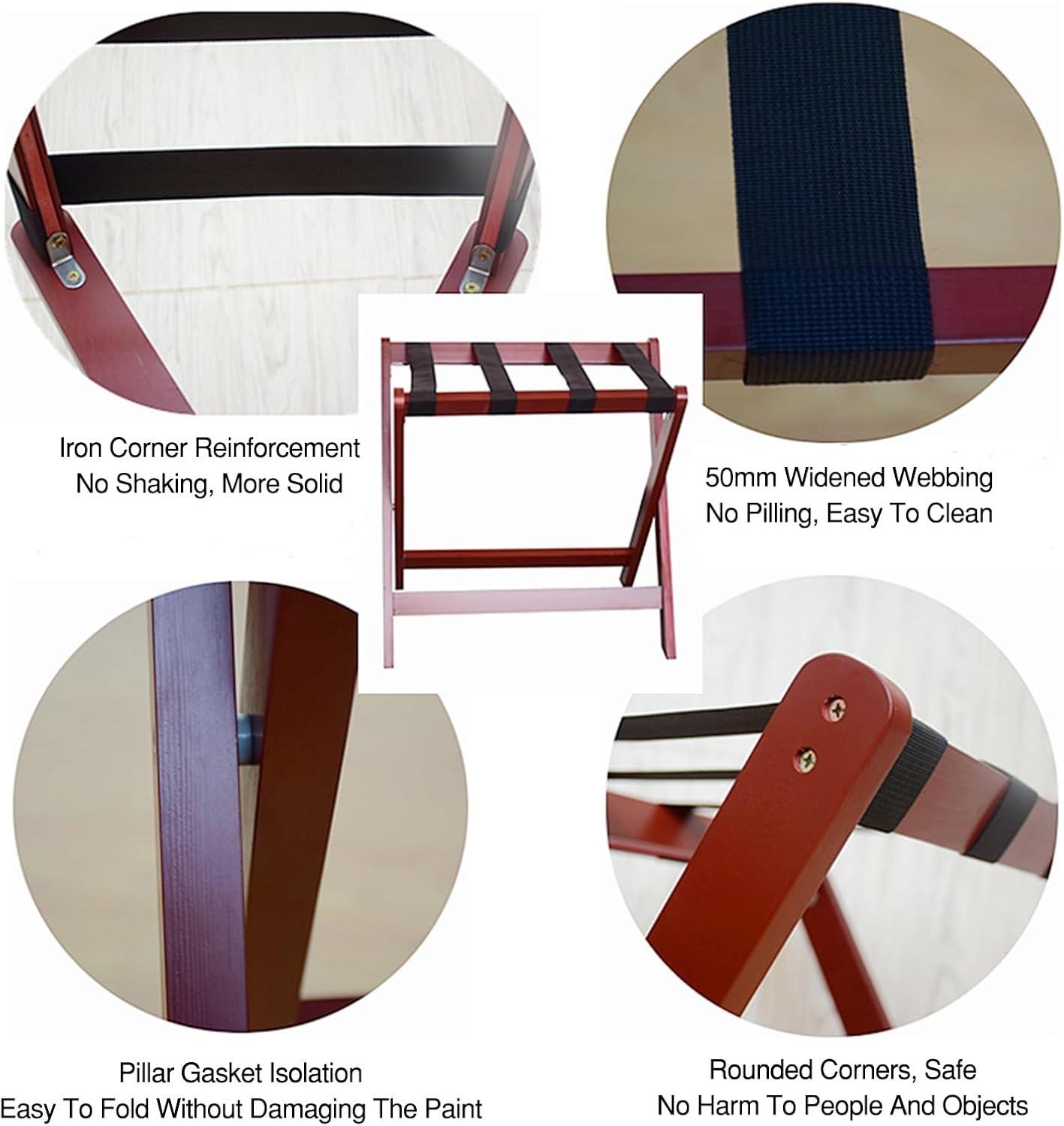 Home Luggage Rack, X-Shape Folding Luggage Rack, with Nylon Straps, Space-saving, Suitable for Hotels and Guest Rooms(Color-2)