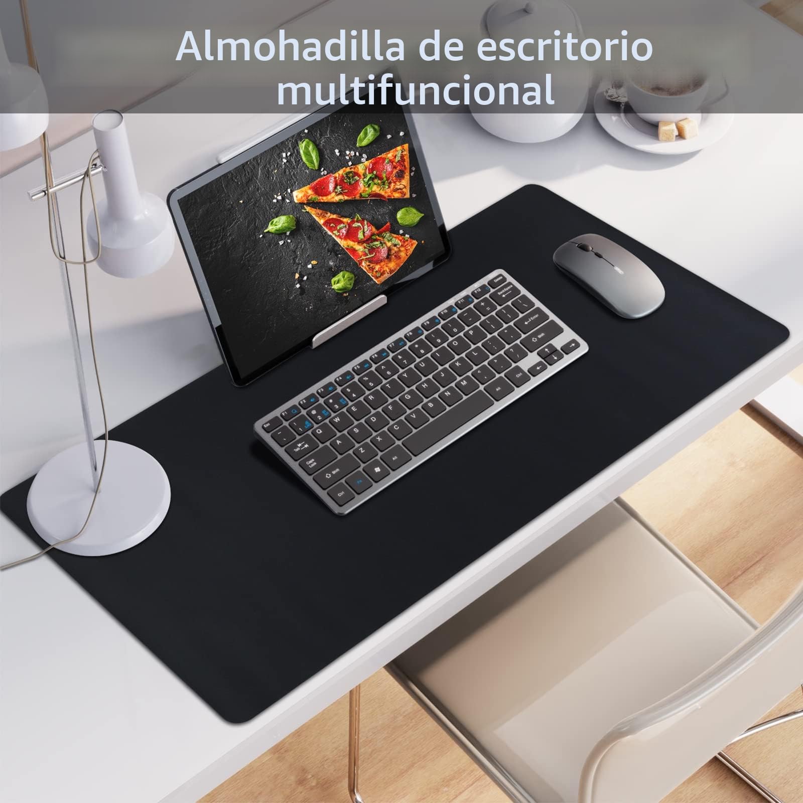 Niviy Alfombrilla Escritorio Negro Tapete Escritorio de Cuero PU Impermeable y Antideslizante Desk Mat Duradero Protector Mesa Escritorios para Oficina y Hogar 80x40cm
