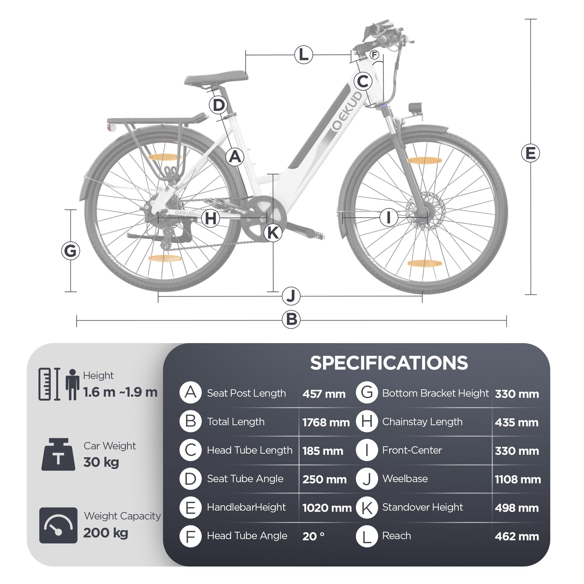 Elektrofahrrad, E-Bike Trekkingrad E-Cityrad, 36V 12,5Ah Li-Ion Akku Mountainbike Pendlerfahrrad, LCD-Display, Reichweite bis 100KM, EU-konform, mit APP