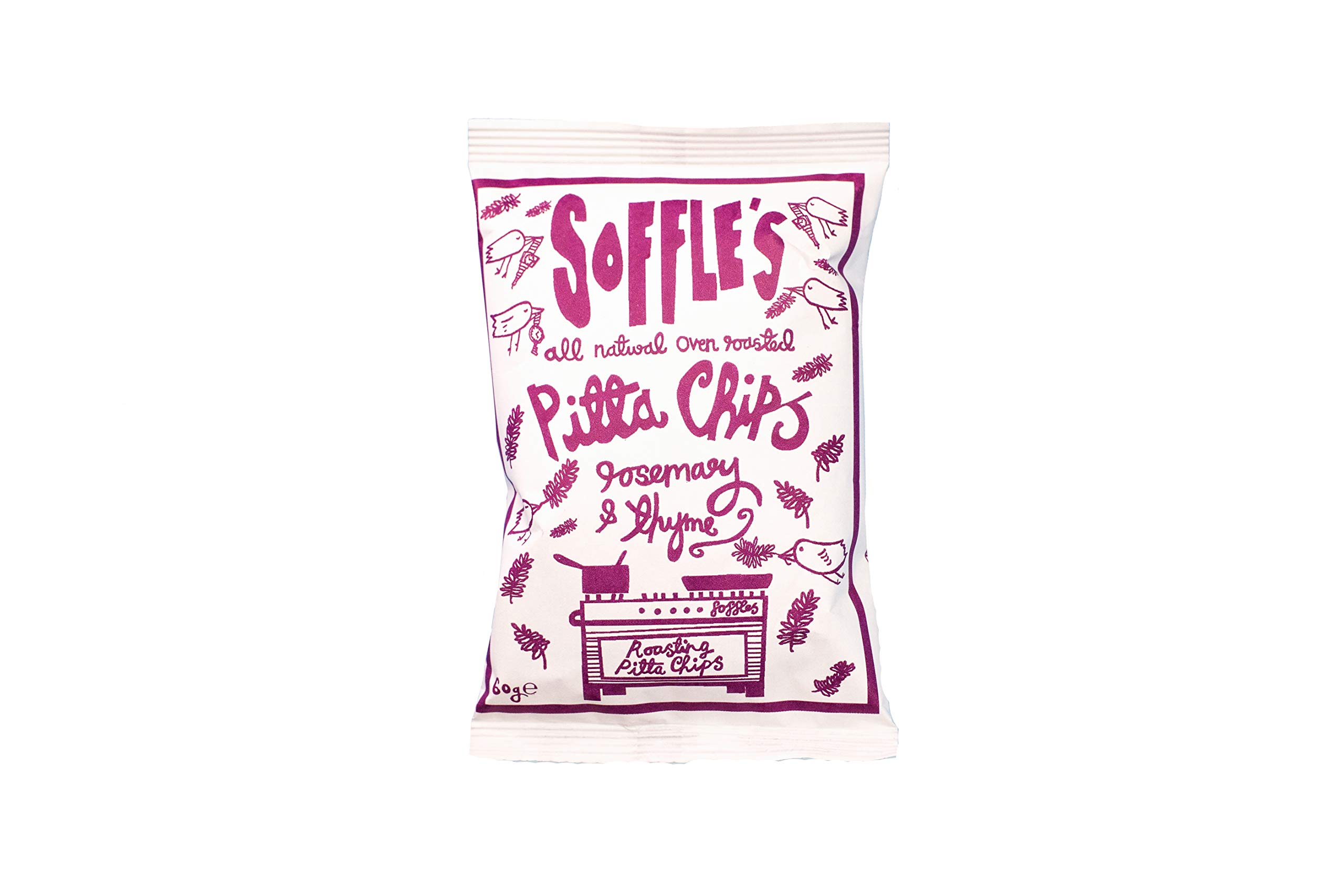Soffles Rosemary & Thyme Pitta Chips Classic Bag, 60 g