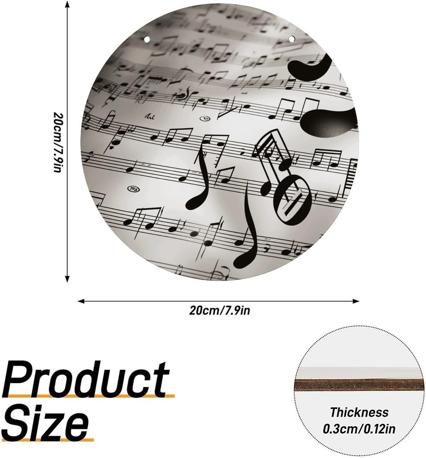 Music Notes Print Welcome Door Sign Wooden Hanging Sign image 2