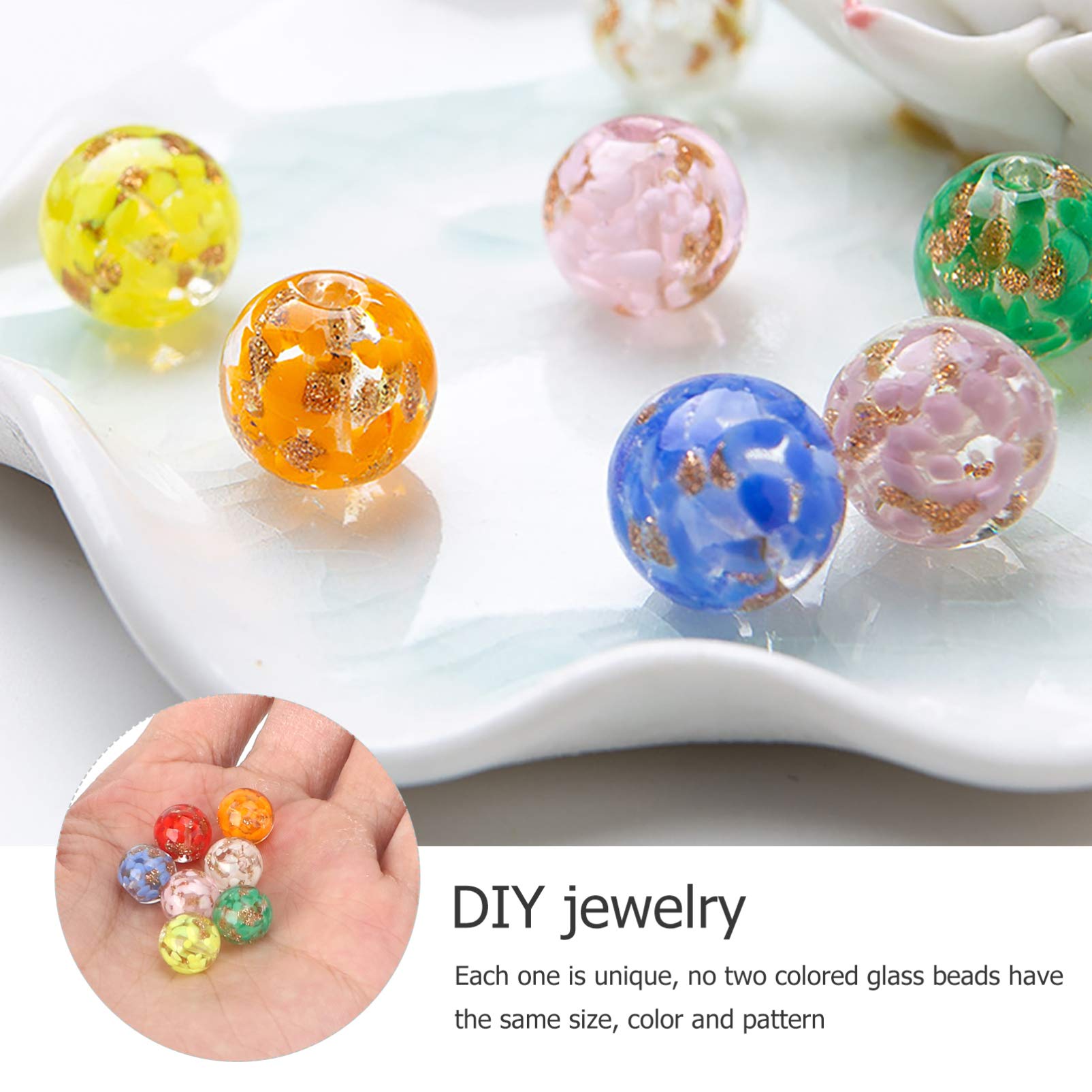 Uonlytech 2 Series Cuentas Sueltas De Vidrio Para Diy Abalorios Con Para Pulseras Y Collares De Joyería Hechos Mano Multi Colores 40 Piezas*2