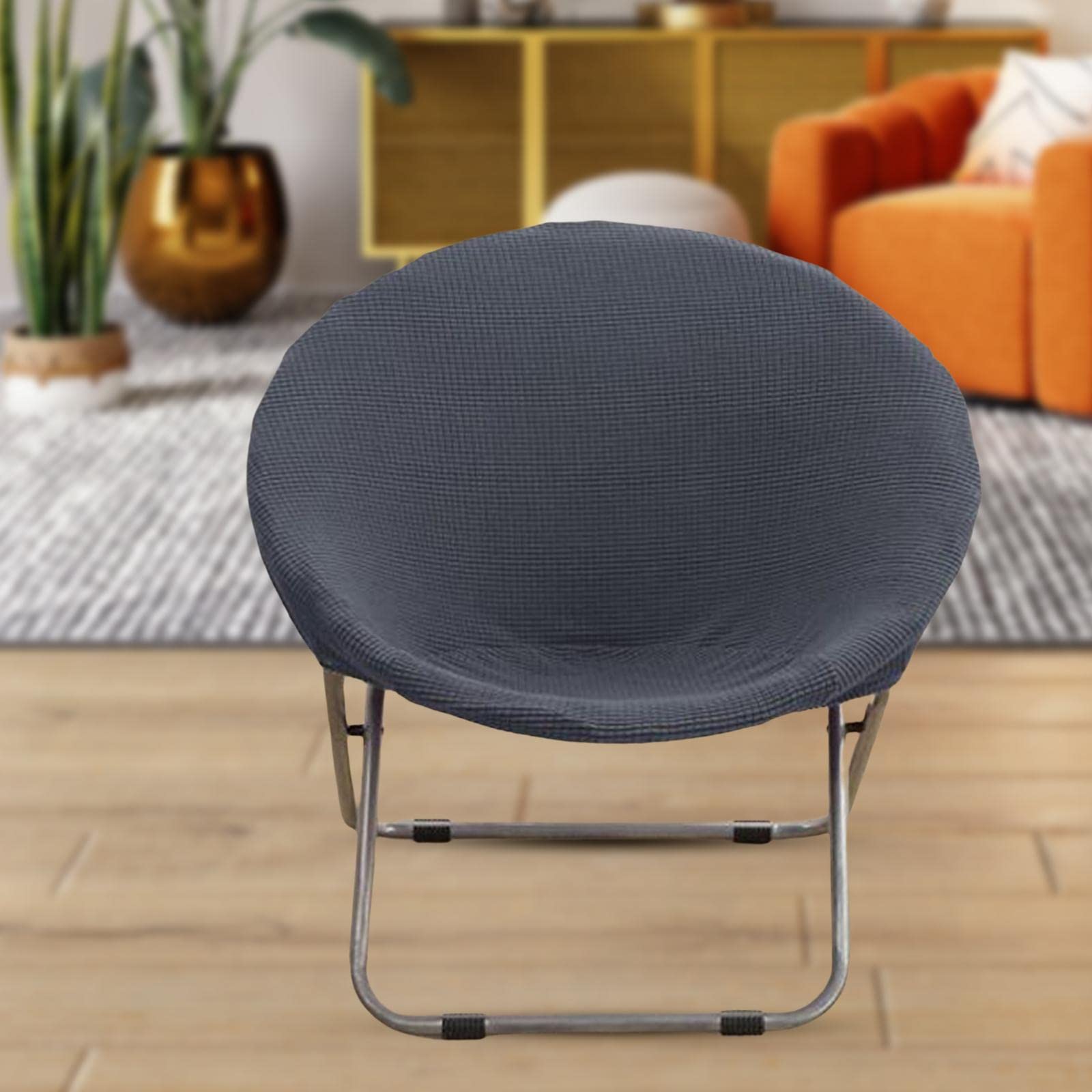 CLUB BOLLYWOOD® Jacquard Fabric Saucer Chair Slipcover Stretch Removable Moon Chair Cover Dark Gray|Home & Garden | Furniture | Slipcovers|1 Piece Chair Slipcover-image-47