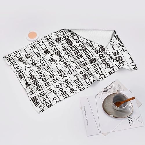 Miniatura 7 de GLOVET Toallas de mano decorativas de baño coreanas Hangul para baño, cómodas toallas de baño de lujo, toalla ultra suave de secado rápido para