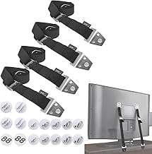 TV Anti-Tip Earthquake-Proof Belt, TV Fixed, Earthquake Prevention Belt, Earthquake Stopper, Set of 4, Bolts and Hardware Included