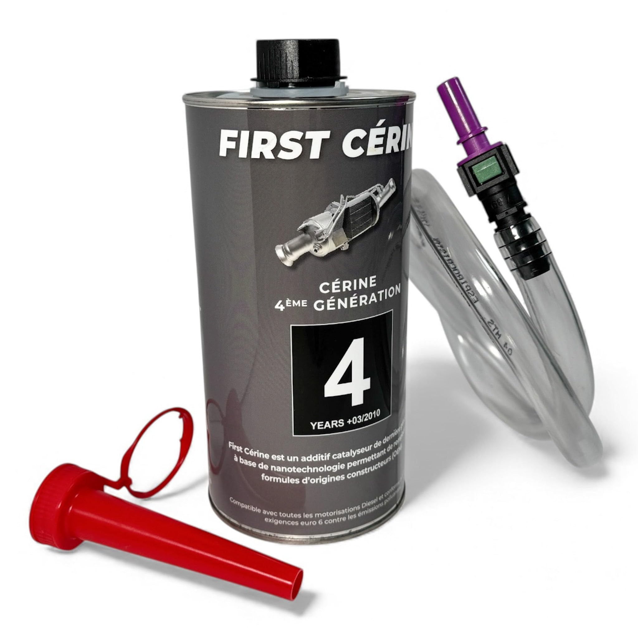 1L Bidon Additif FAP Cérine Extend NOIR avec Tuyau Remplissage compatible pour les Peugeot et Citroen à partir de Mars 2010 OEM 1623961680