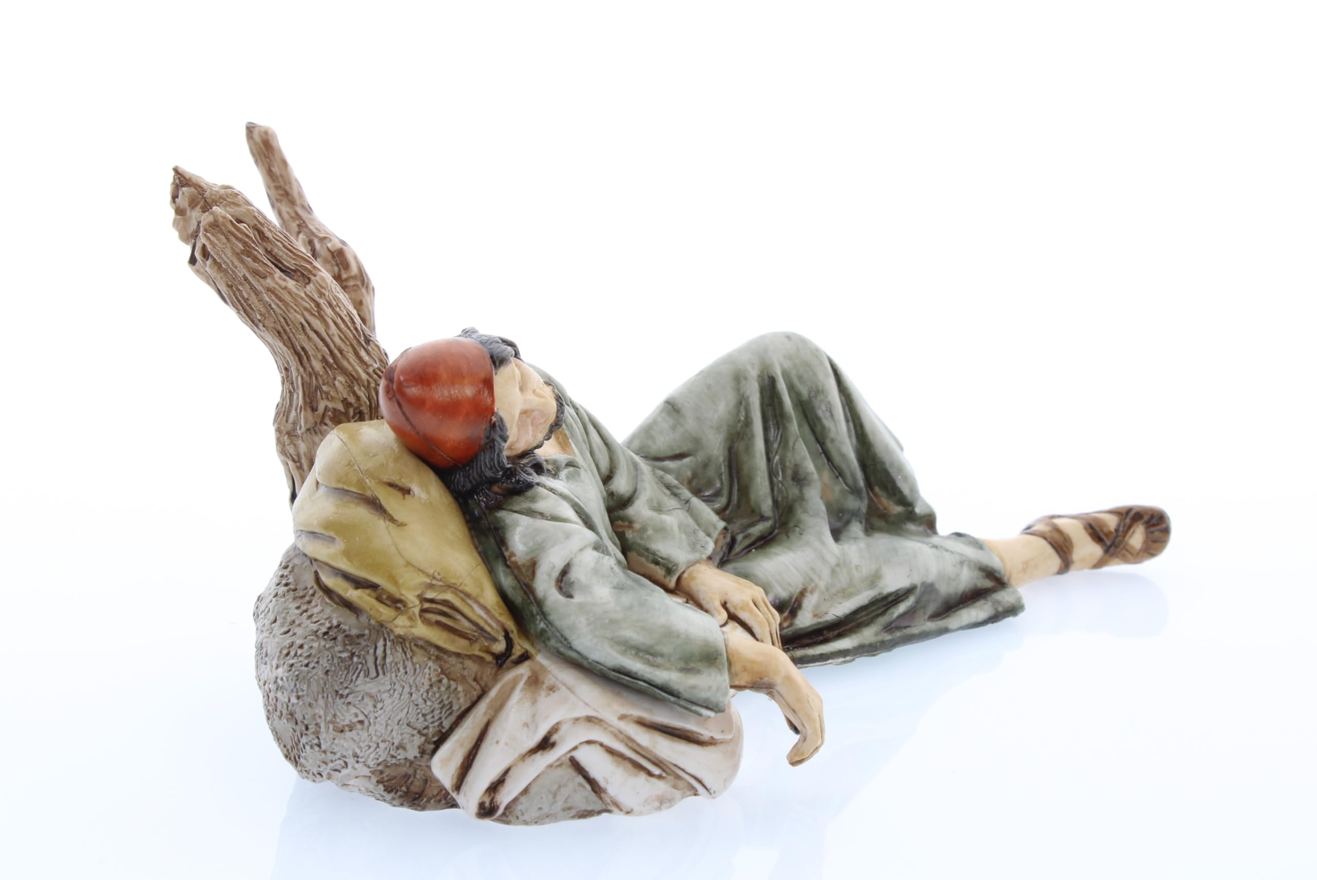 Moranduzzo Pastore Dormiente per Presepe da Cm 13 Scala 1:15 - Statuine Presepe Indistruttibili - Stile 700', Pittura Rifinita a Mano, Prodotto Ufficiale, Made in Italy, Scultore M. Landi