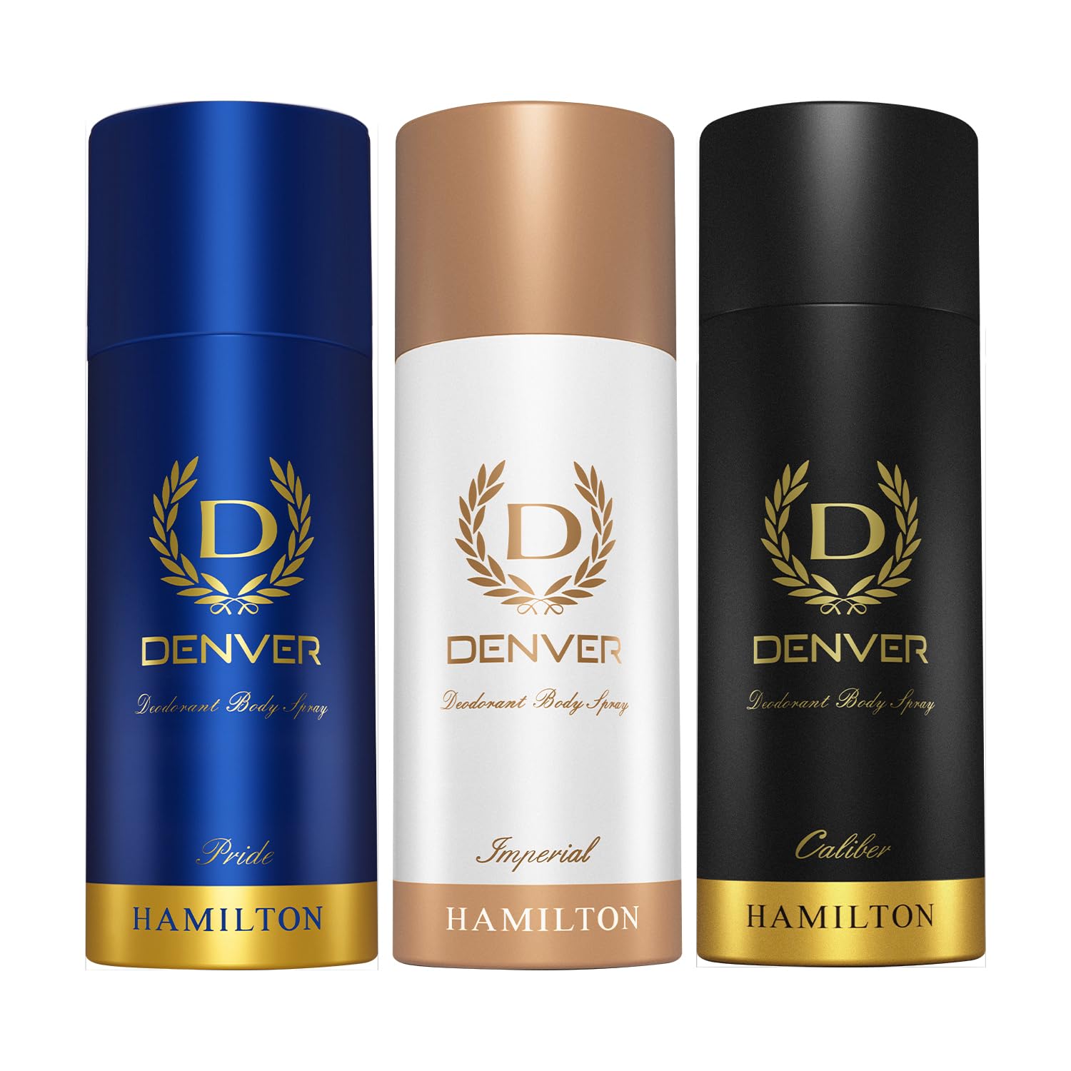 Denver Pride, Imperial & Caliber Deodorant For Men -150 ML Each, Pack of 3|Long Lasting Deodorant For Men