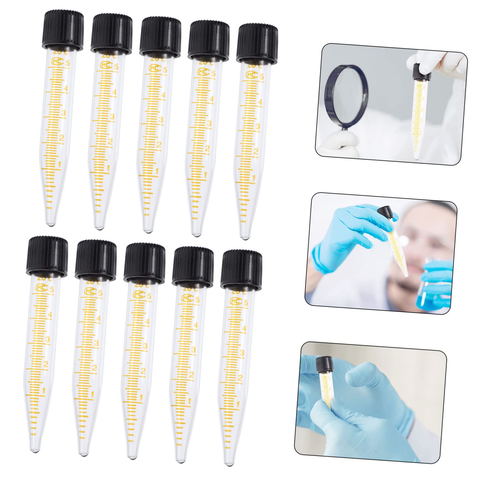 LIFKOME 5ml Glas Zentrifugenröhrchen Mit Sicherem Verschluss Durchsichtige Probenflaschen 10 Stück Mikrozentrifugenröhrchen Für Laborproben Und Lagerung
