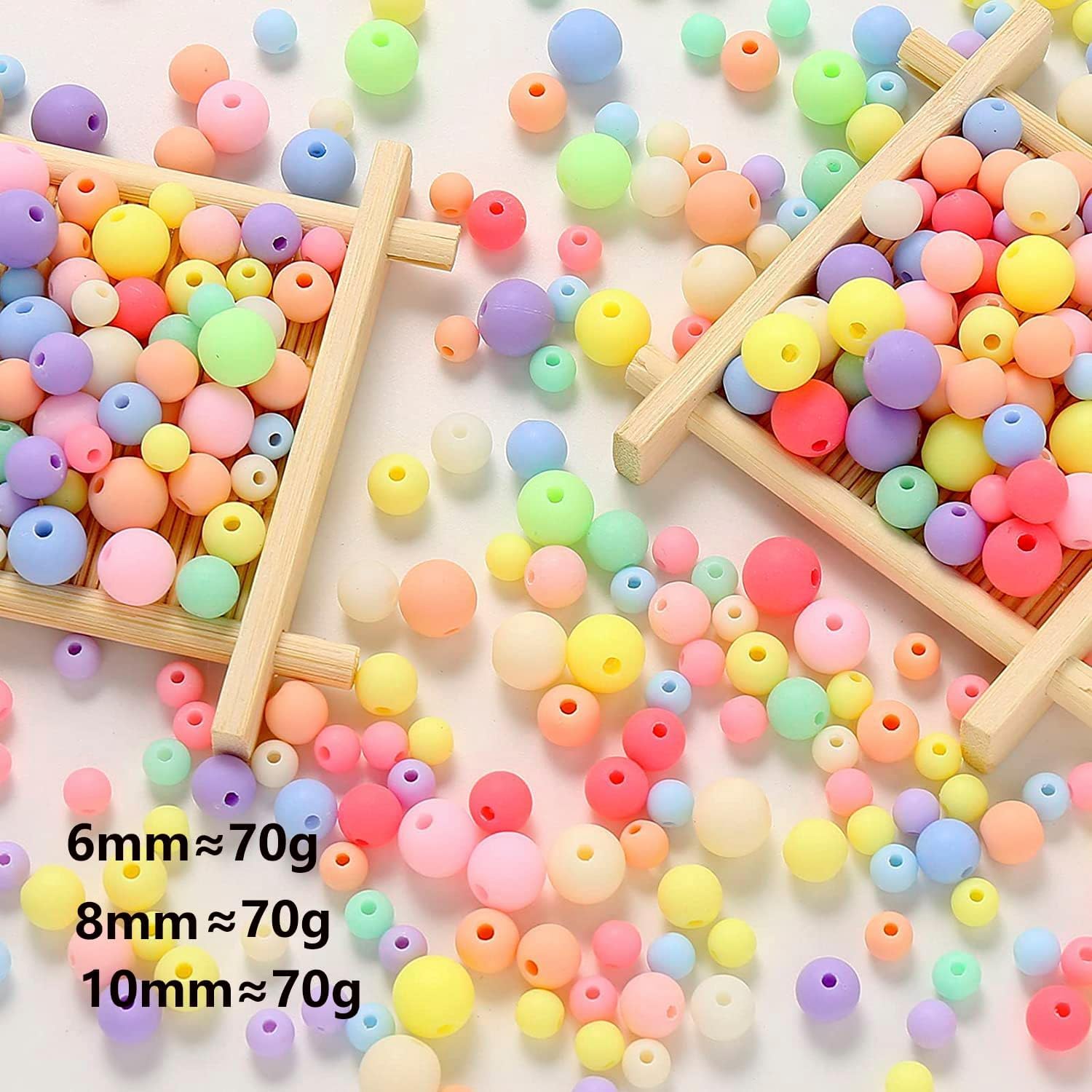 100 perline di gomma acrilica colorate, forniture per gioielli fai da