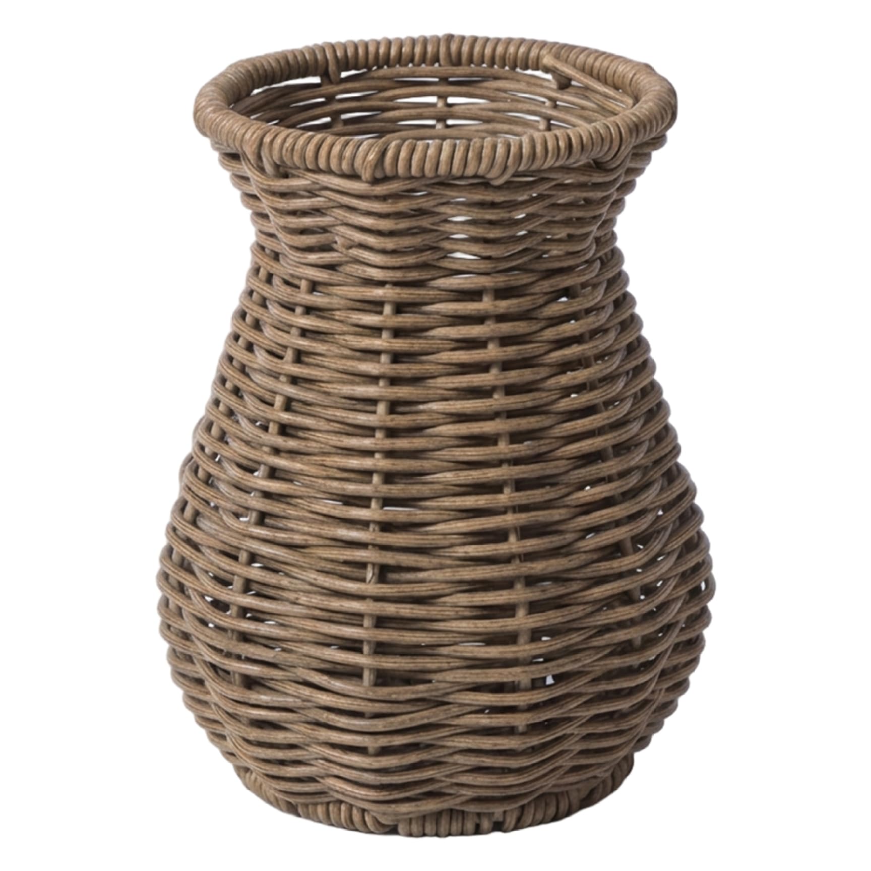 Ginwrek Rattan Vase, Handwoven Artistic Wicker Vase for Flowers, Decorative Basket for Home Decor, Farmhouse Centerpiece, Table, Desk, Shelf