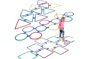Liliful Hopscotch Squares- Multicolored Ring Outdoor Indoor Playground Kids Balance