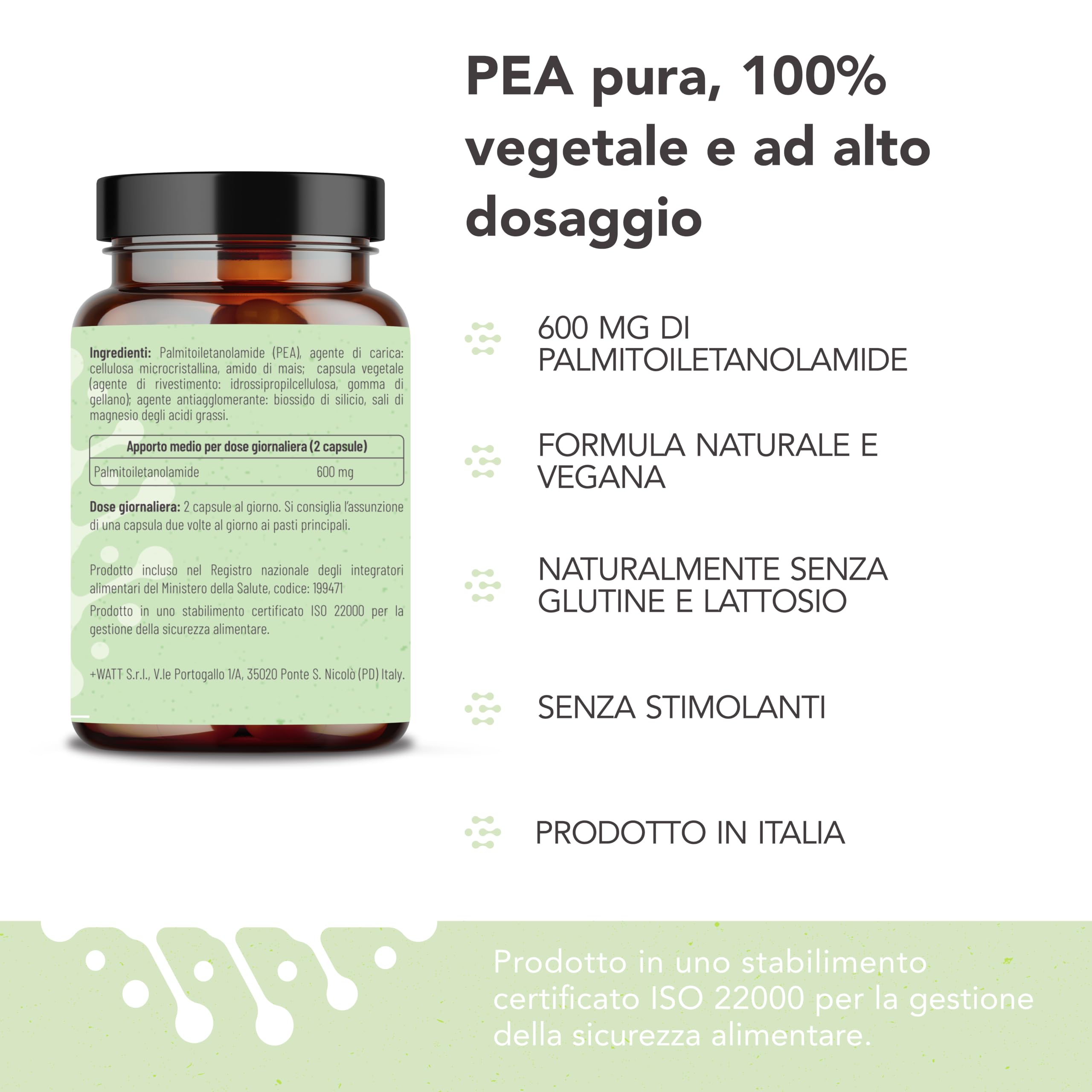 NOVIQA®, PEA Integratore 600 mg, Palmitoiletanolamide Naturale, 120 Capsule Vegane, Supporto per Benessere Articolare e Nervoso, Equilibrio e Concentrazione