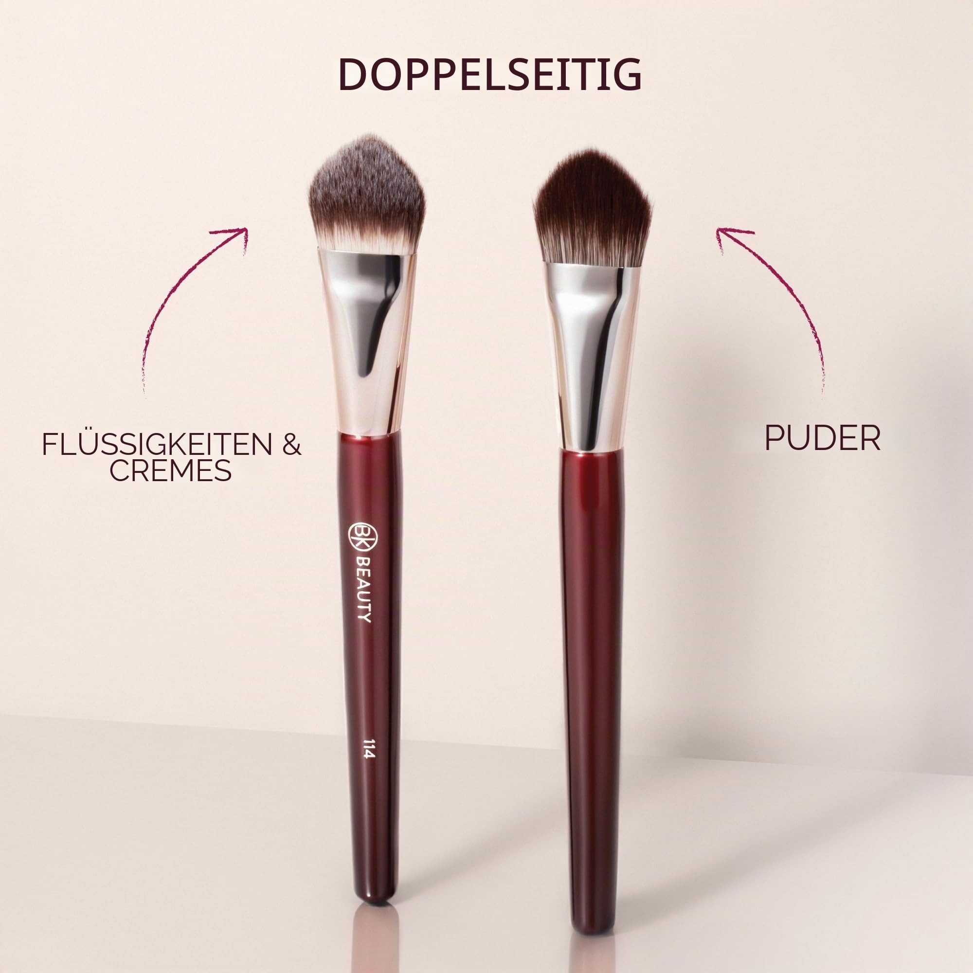 BK Beauty Core Teint Trio Make-up-Pinsel-Set (3-teilig) – Foundation-, Concealer- und Mischpinsel für Flüssigkeit, Creme und Puder – vegan, tierversuchsfrei, ultraweiche Gesichts-Make-up-Pinsel | Foundation, Concealer und Blending Pinsel für Flüssigkeit,