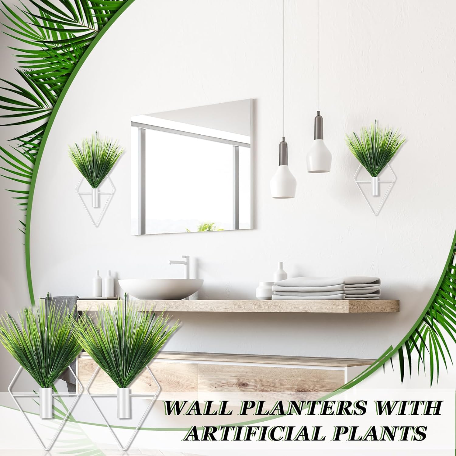 Wall Hanging Planters with Aquatic Plants White view 6
