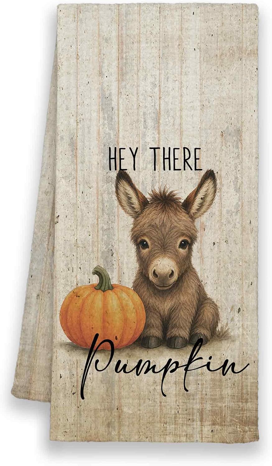 Fall Pumpkin Donkey Farmhouse Vintage Kitchen Towels 16x24in