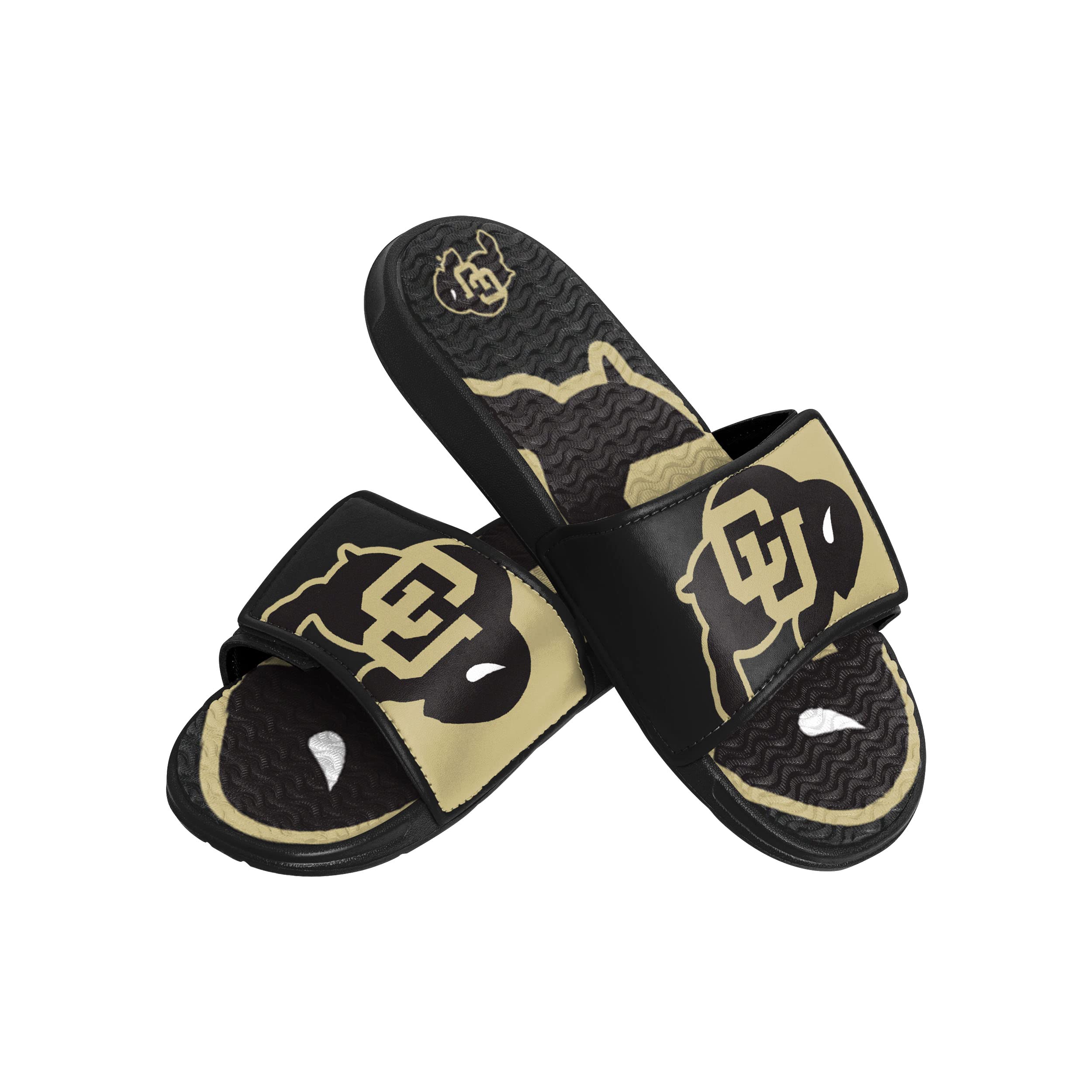 FOCO Colorado Buffaloes NCAA Mens Colorblock Big Logo Gel Slide - XL
