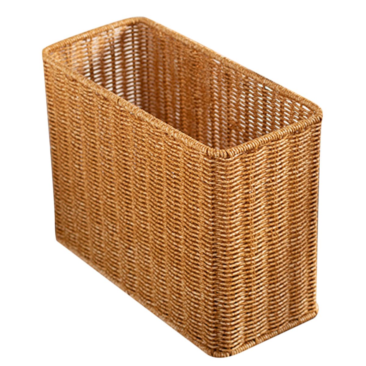 Cestino Portaoggetti in Rattan Sintetico per Desktop e Casa Resistente e Leggero Organizer Versatile per Frutta Verdura e Accessori Stile Country Chic