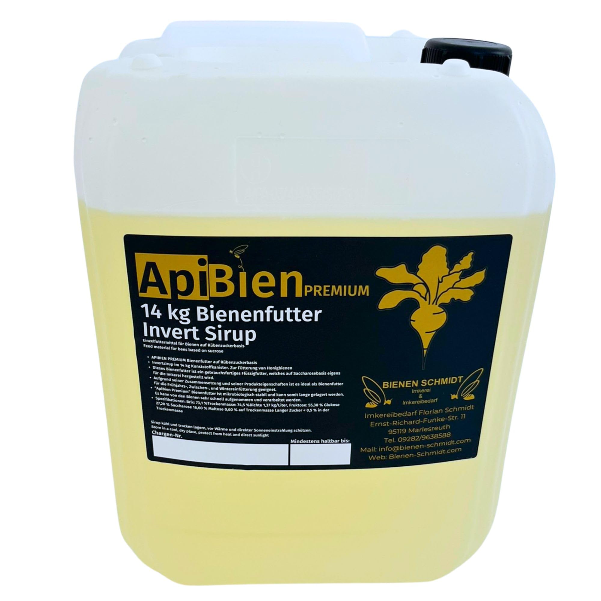 2x APIBIEN Premium Bienenfutter Invert Sirup 14 kg flüssig im Kanister Rübenzuckerbasis