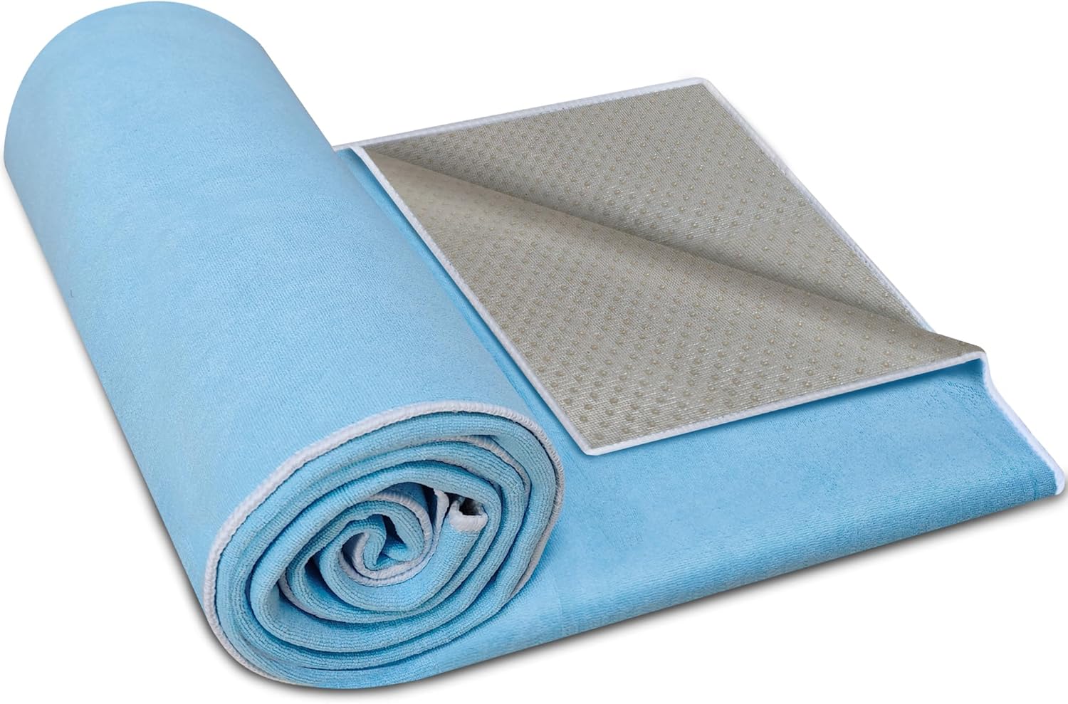 Hot Yoga Towel Non-Slip,Thick & Soft Yoga Mat Towel, Sweat Absorbent, with Grip Dot, 72″ x 26″, Yoga Towel for Hot Yoga, Pilates, Fitness and Gym Workouts, Sky Blue