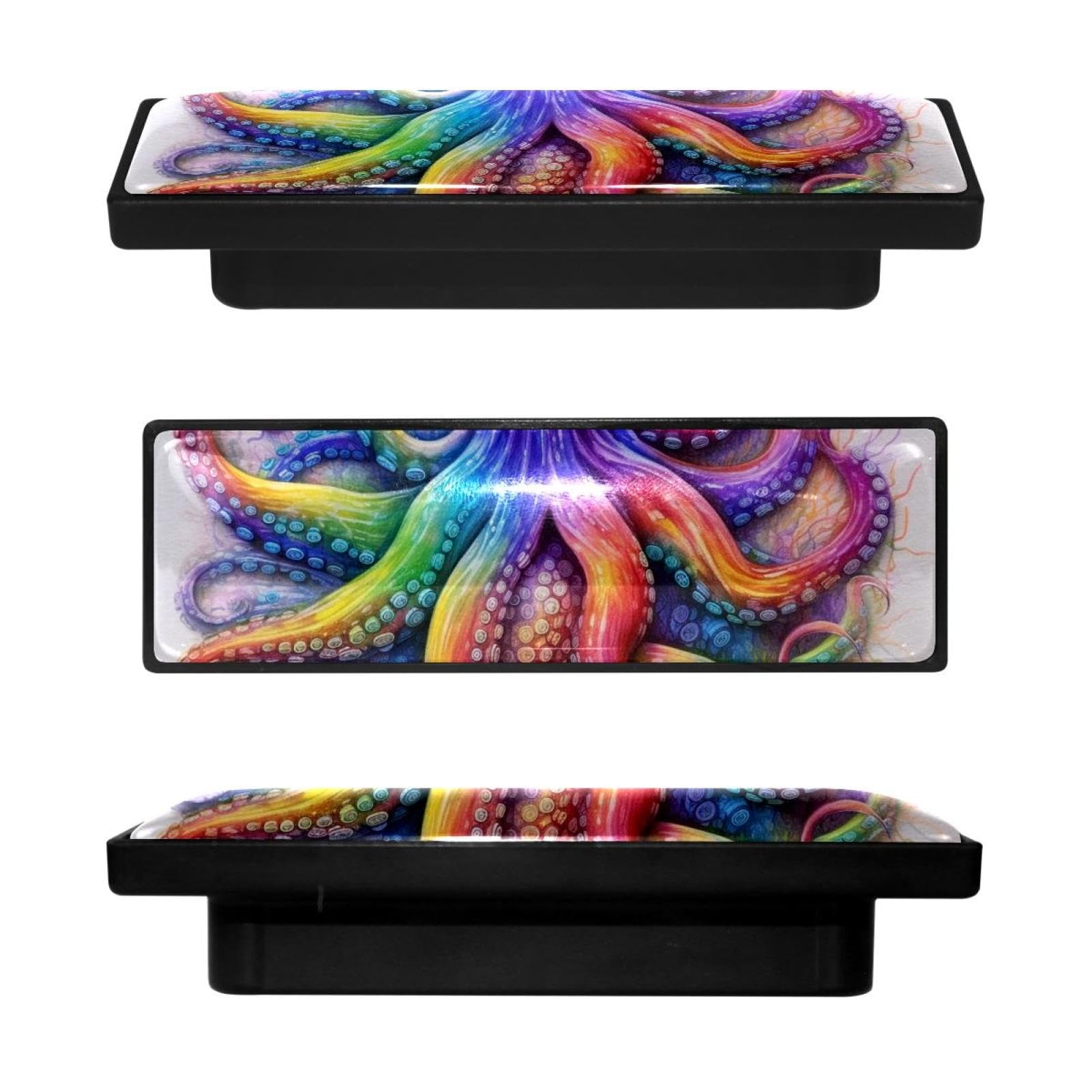 Boutons d'armoire rectangulaires marine pour tiroir et meuble de cuisine x4