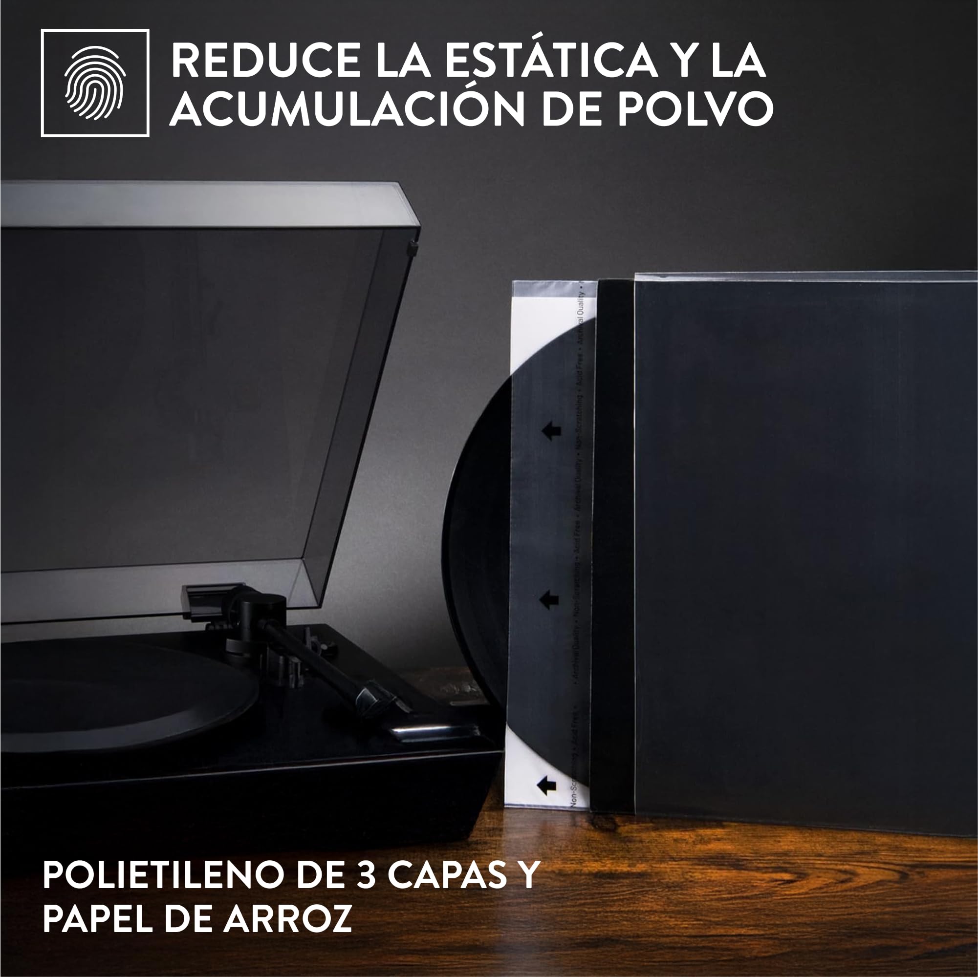 25 Fundas Para Discos De Vinilo De 25cm | Papel De Arroz Antiestático, Triple Capa, Base Redondeada