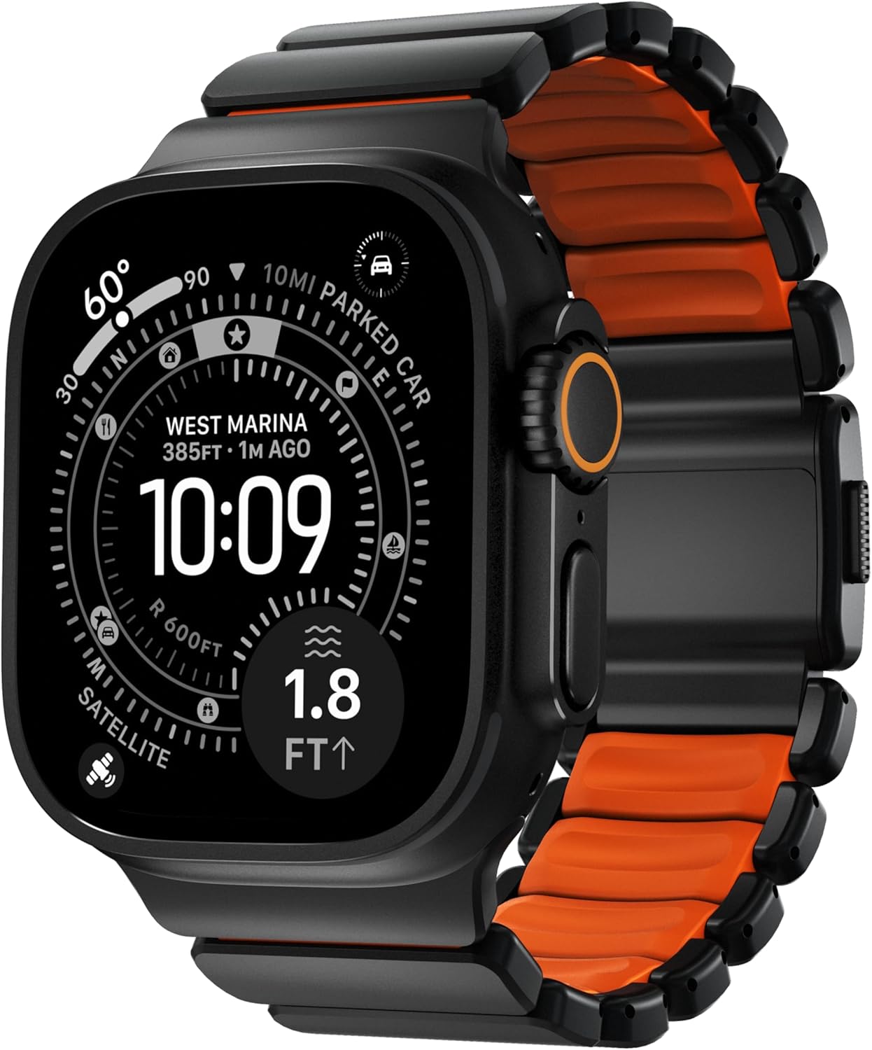 NOMAD Stratos Titanium Band With Inside FKM Interior Links 49mm, Apple Watch Band Compatible with Ultra 1-3, Series 1-11 and SE, Band for Apple Watch, All Day Comfort and Extreme Durability
