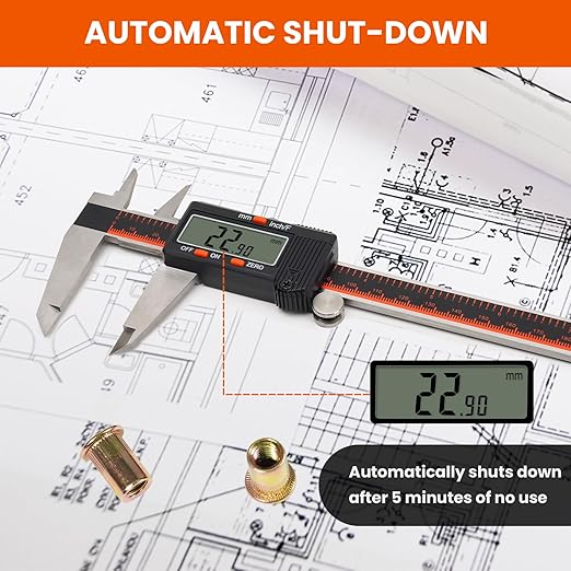 Calibrador Digital HARDELL 0-8 pulgadas con pantalla LCD miniatura 5