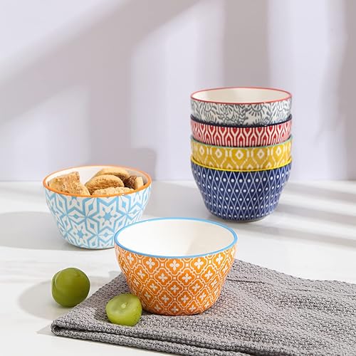 Miniatura 3 de Selamica Tazas de cerámica de 8 onzas, cuencos pequeños de 4 pulgadas, cuencos de postre para sopa, salsa de café, taza de café, apto para