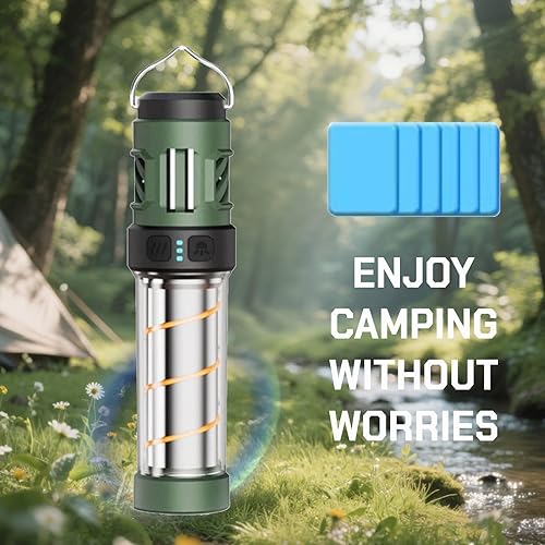 Miniatura 4 de Linterna y linterna de campamento repelente 3 en 1 con calefacción de doble zona, 6 almohadillas de repuesto de 48 horas, base magnética, carga