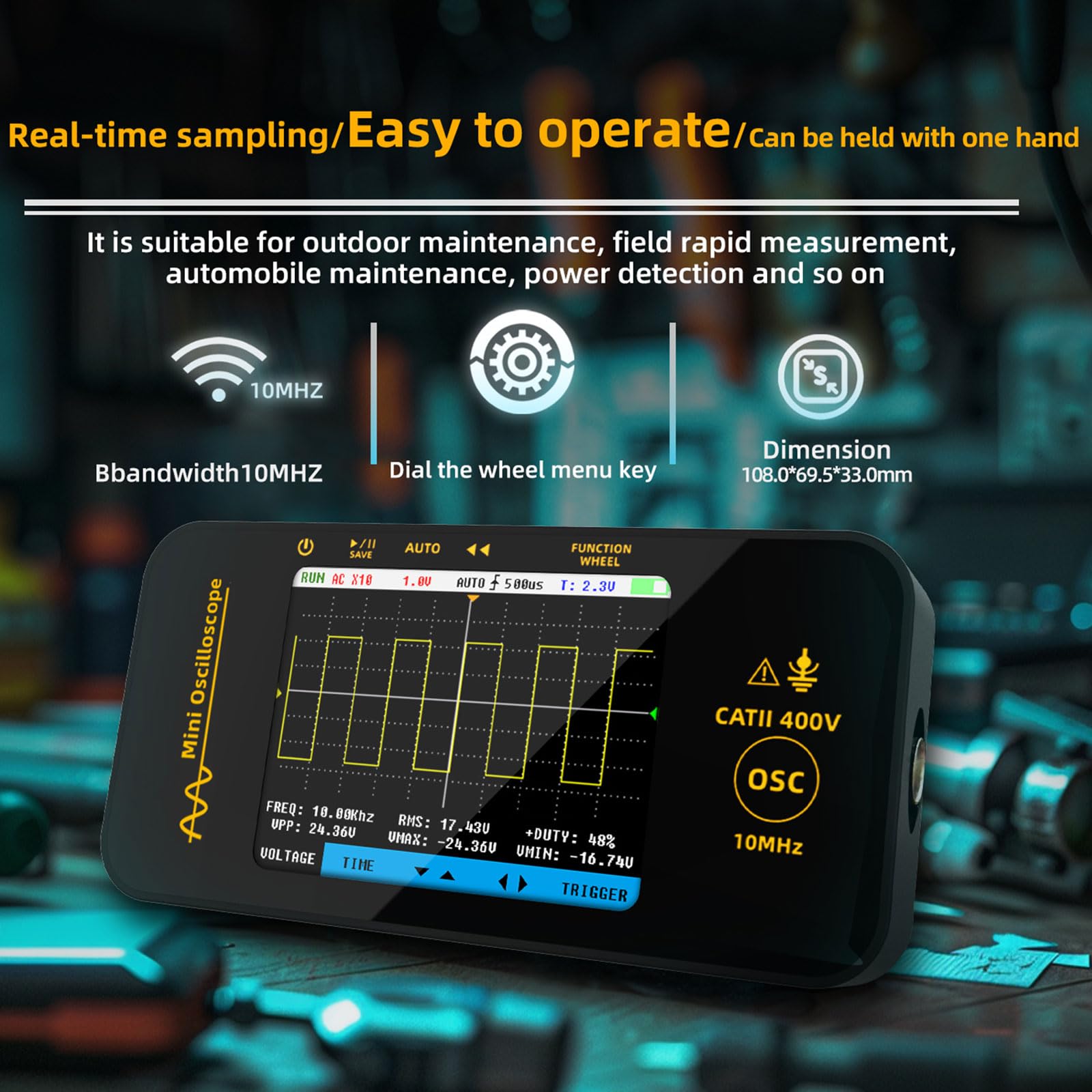 Oscilloscopio portatile digitale da 3,2 pollici con display a colori per analisi accurata dei segnali in varie applicazioni Oscilloscopio digitale