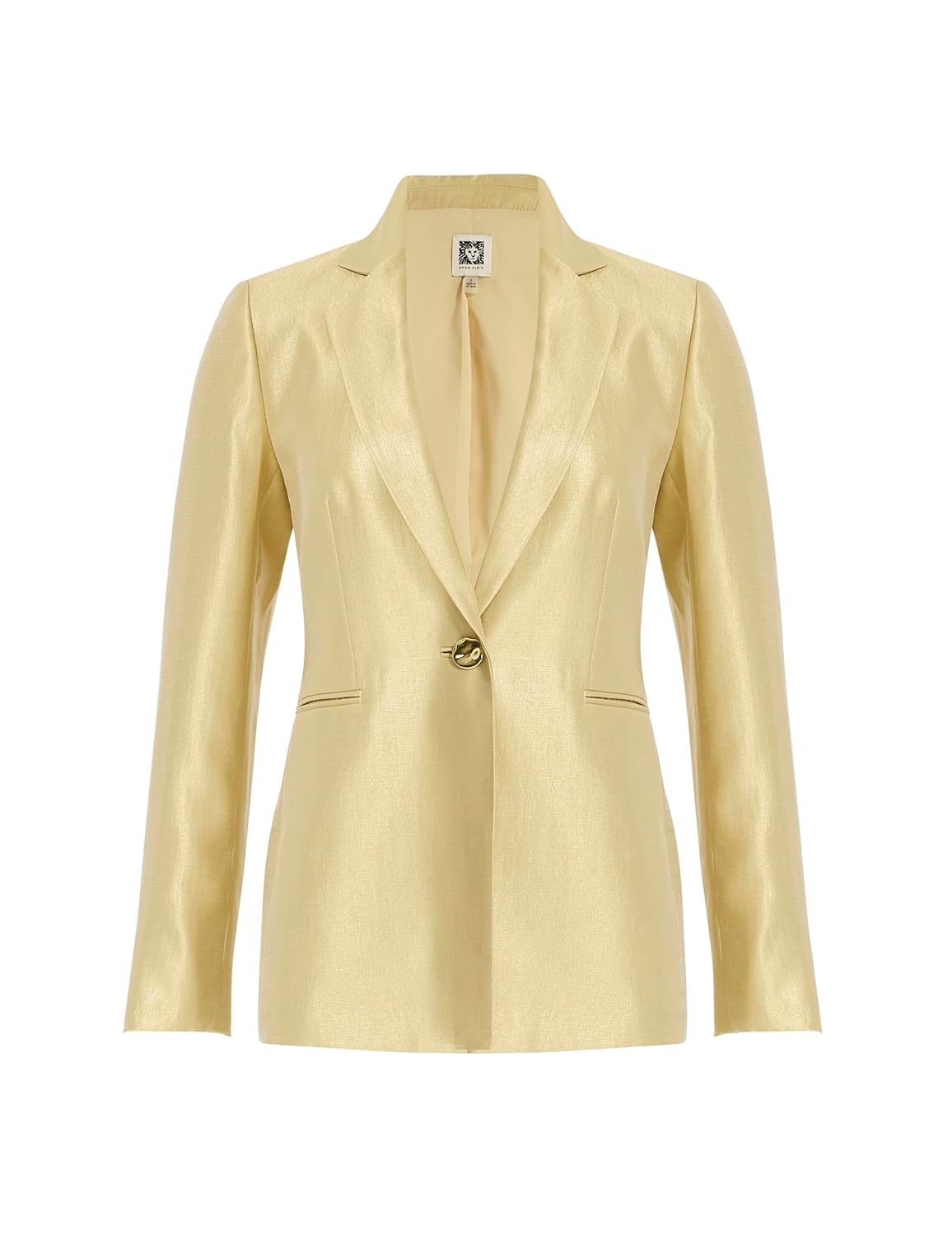Anne Klein Womens Iridescent One Button Blazer