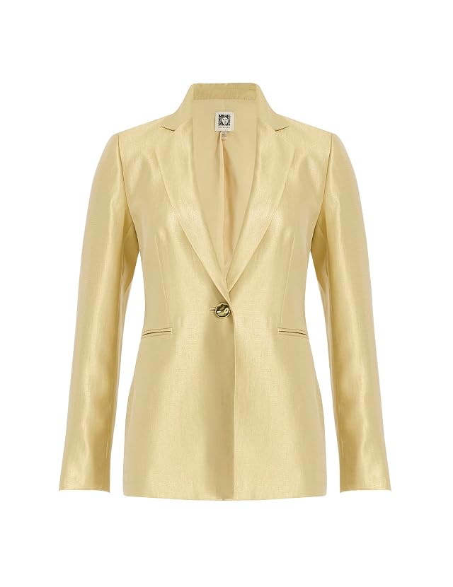 Anne Klein Womens Iridescent One Button Blazer