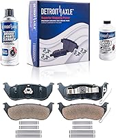 Vista 108 de Detroit Axle - Pastillas de freno delanteras para Nissan Pathfinder Frontier D21 720 Pickup Subaru SVX Pastillas de freno de cerámica con reemplazo