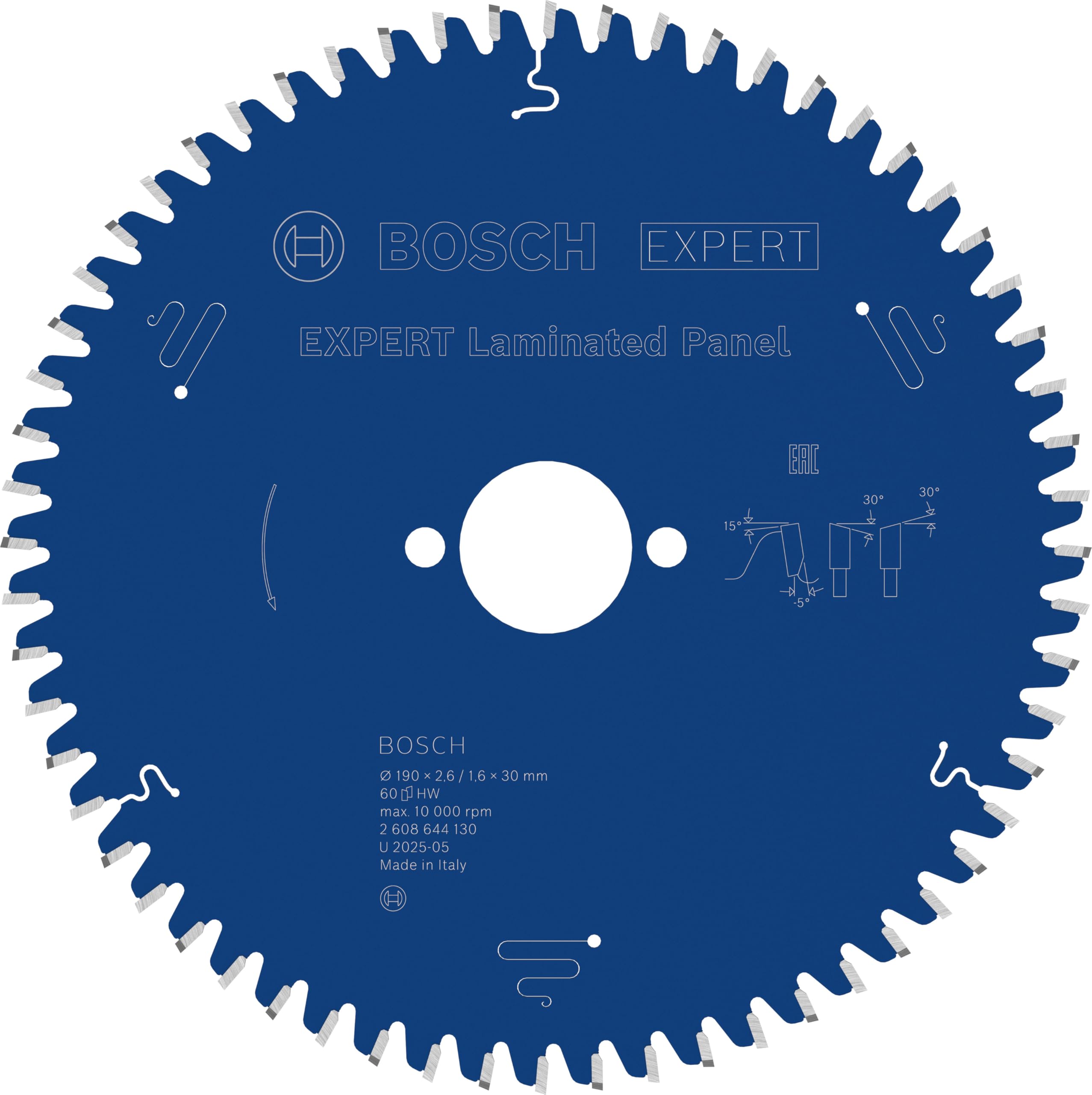 Bosch EXPERT Laminate Cutting Saw Blade 190mm 60T 30mm