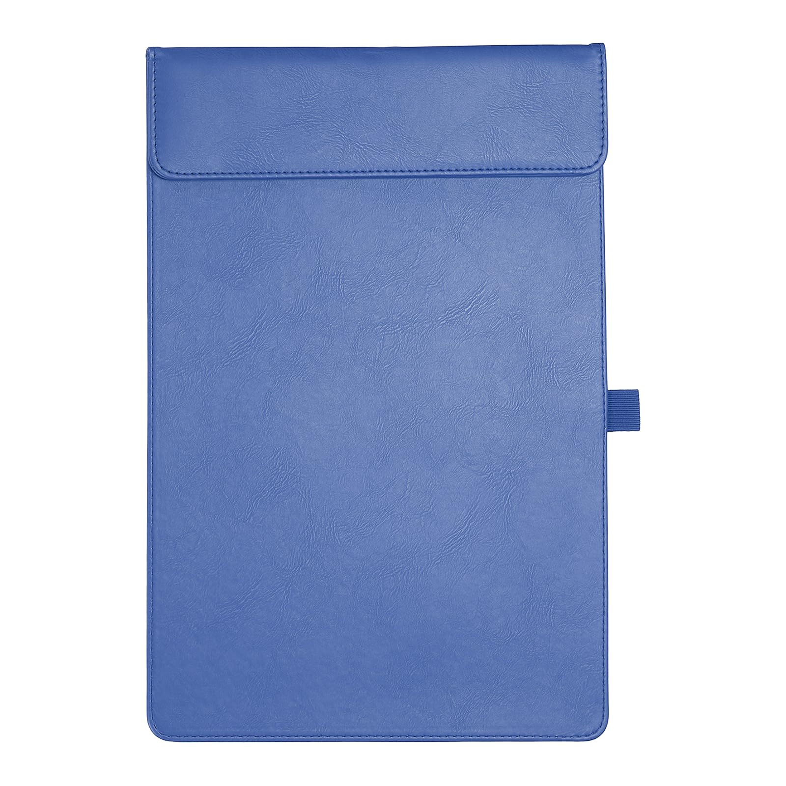 PATIKIL A4 Letter Size PU Leather Clipboard, 9.5"x13.5" Business Magnetic Padfolio with Pen Holder Organizer Office Folder Writing Board Style 2, Blue