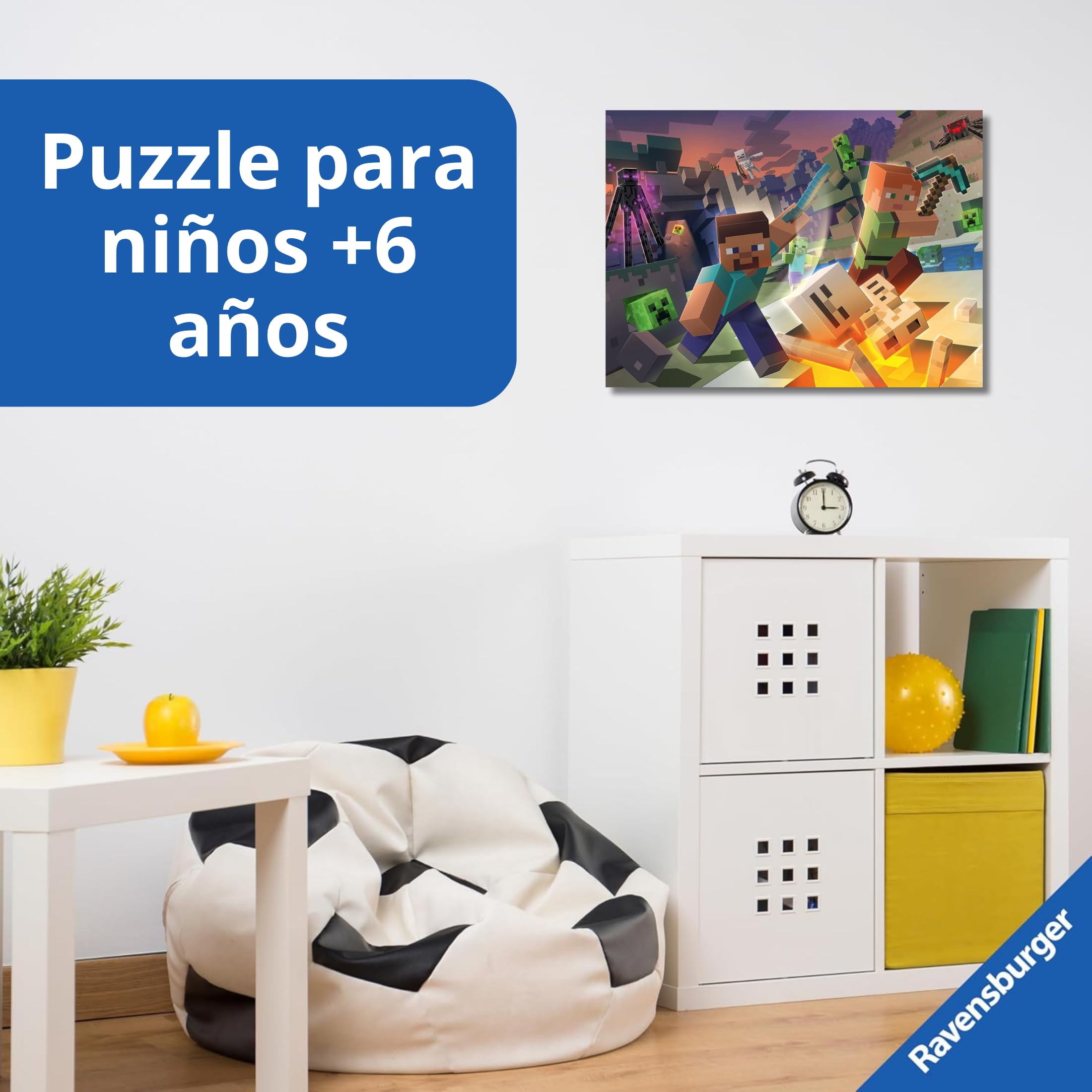 Ravensburger - Puzzles XXL Minecraft | Puzzle 6 Años O Más | Regalo Niño 6 Años O Más De 100 Piezas | Rompecabezas Niños De 36 X 49 Cm Puzzle