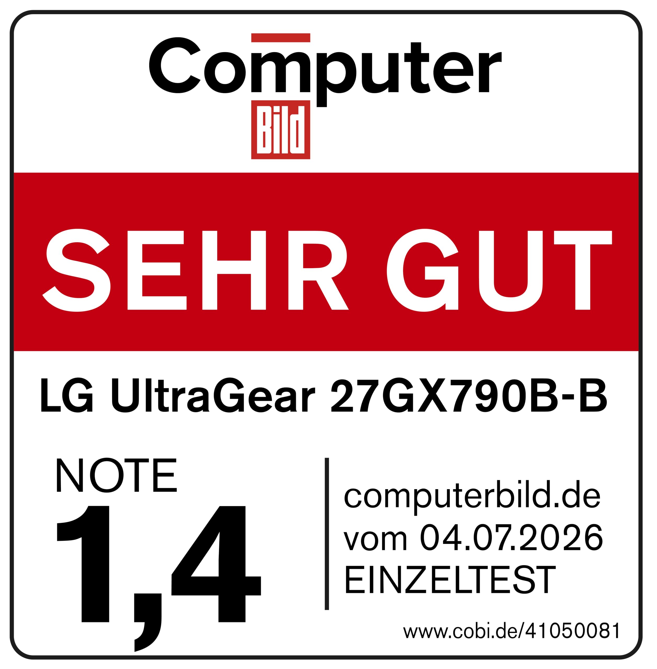 LG Ultragear™ 27GX790B-B 27 Zoll QHD OLED Gaming-Monitor, 540Hz/720Hz Dual Mode, 0,02ms, DisplayHDR True Black 500, AMD FreeSync Premium Pro, 1x DisplayPort 2.1, 2X HDMI 2.1, Schwarz