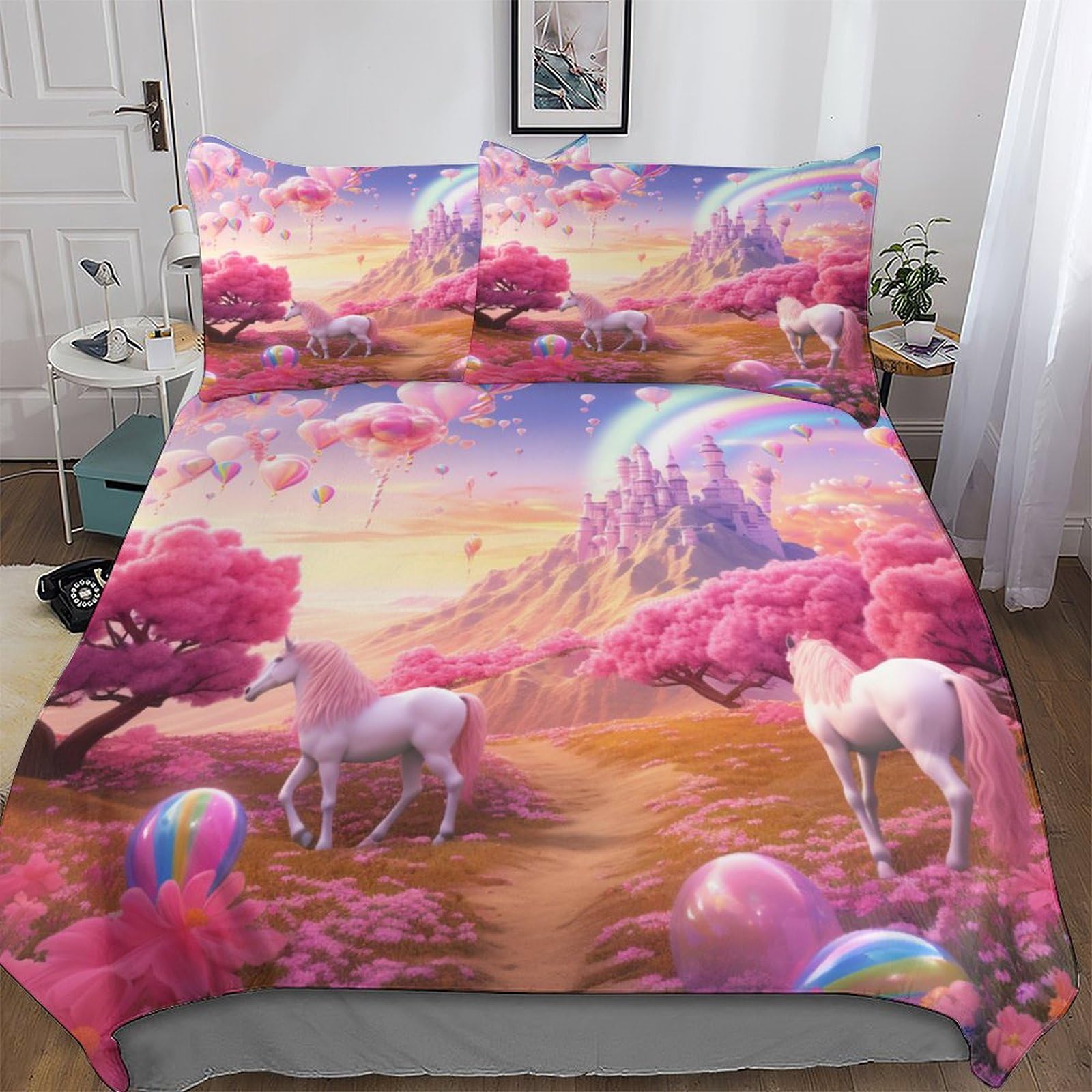 Housse de couette 220x240 pour lit king size avec taie d'oreiller 3D