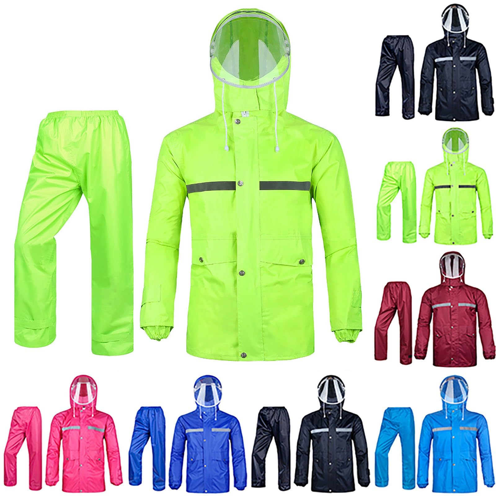 Ensemble imperméable pour homme et femme - Vêtement de pluie pour la forêt tropicale en plein air avec bandes réfléchissantes - Combinaison séparée pour les fortes pluies - Combinaison de