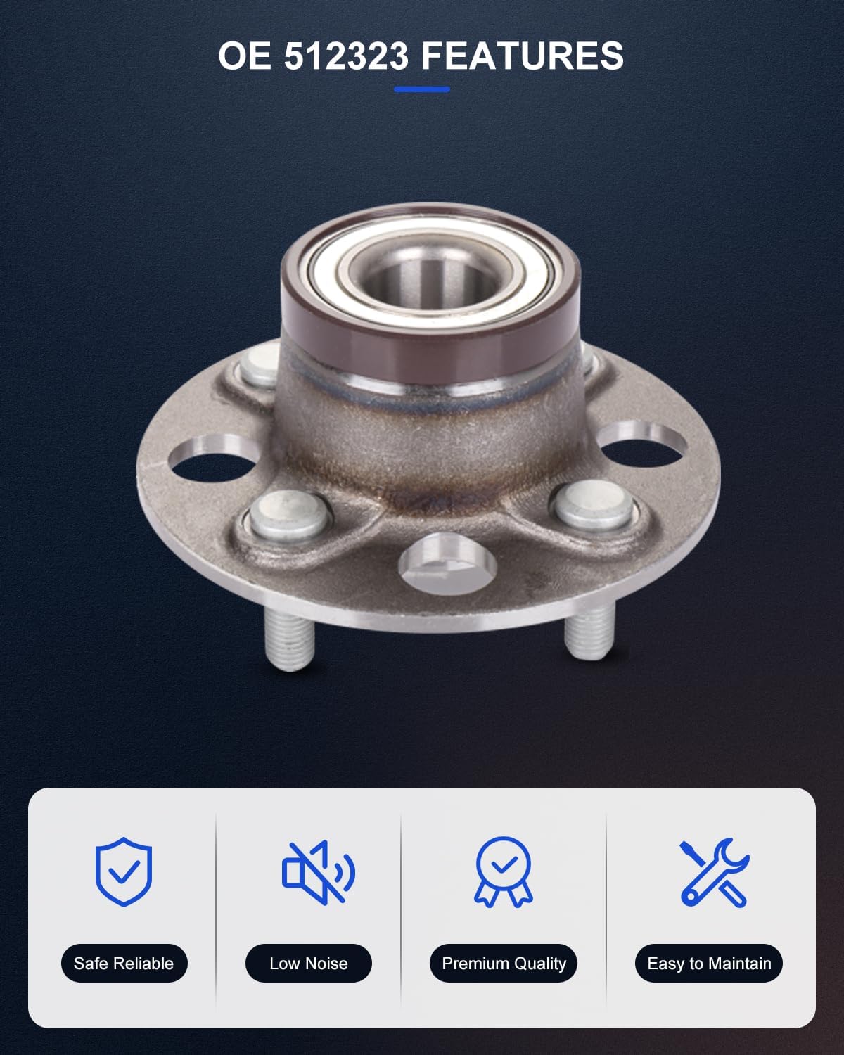 ECCPP 2pcs Rear Wheel Hub Bearing Assembly 512323 for Honda Fit 2007-2013 2013: Gas,for Honda Insight 2010-2014 All Models W/ABS