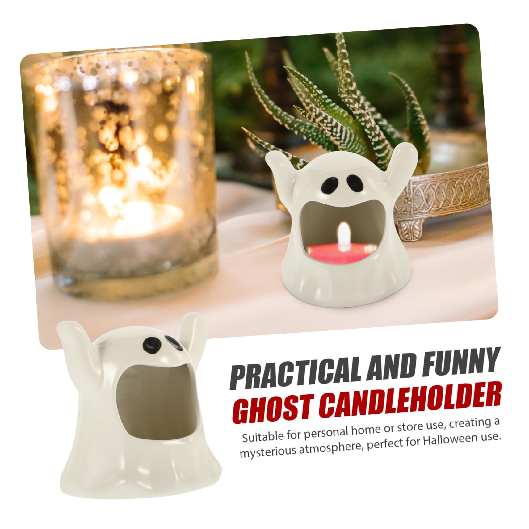 PRETYZOOM Portacandele in Ceramica Da 2 Pezzi Portacandele Per Halloween Ringraziamento Natale Ornamento Da Tavolo